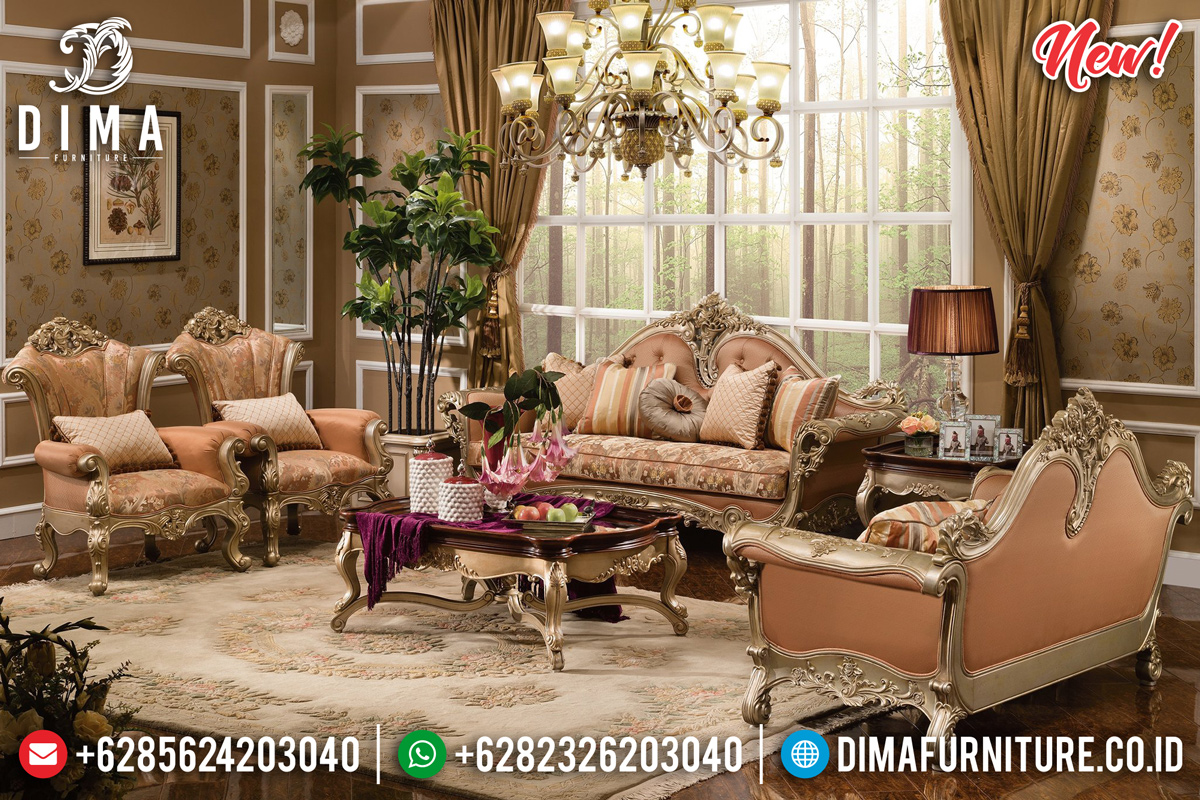 Jual Sofa Tamu Mewah Silver Glossy Furniture Jepara TTJ-0194