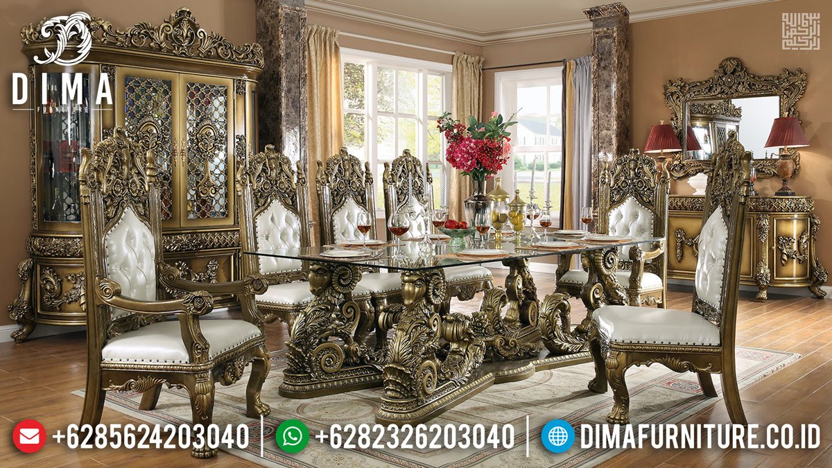 Meja Makan Mewah Desain Kerajaan Timur Tengah Mebel Jepara Terbaru TTJ-0223 Meja Makan Mewah Desain Kerajaan Timur Tengah Mebel Jepara Terbaru TTJ-0223