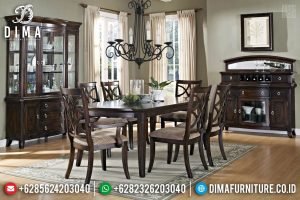 Furniture Jepara Terupdate Meja Makan Jati Natural Classic Dark Brown TTJ-0402