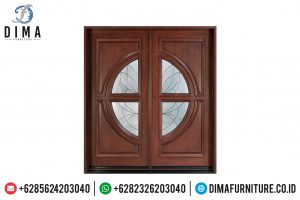Pintu Jati Jepara Dua Daun Kombinasi Kaca Furniture Jepara Online TTJ-0496