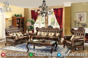 Kursi Ruang Tamu Set Sofa Tamu Mewah Luxury Carving Jati Natural Jepara TTJ-0643