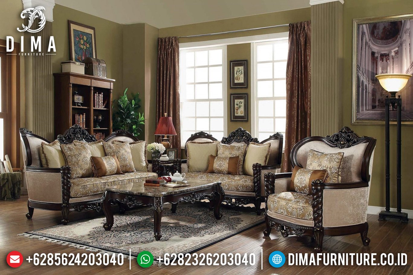 Jual Sofa Tamu Mewah Ukiran Jepara Luxurious Natural Jati Classic TTJ-0666 Jual Sofa Tamu Mewah Ukiran Jepara Luxurious Natural Jati Classic TTJ-0666