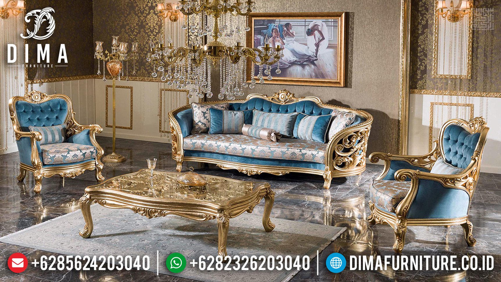 New Sofa Tamu Mewah Renaissance Ukiran Luxury Classic Jepara TTJ-0707