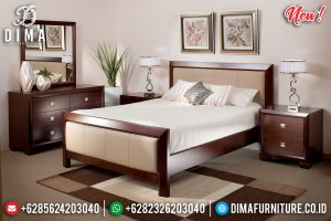 New Model Kamar Set Minimalis Jati Natural Salak Brown Furniture Jepara Terlaris TTJ-0964