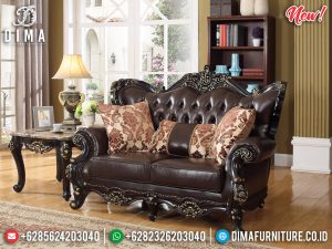 Sofa Tamu Mewah 3 Dudukan Ukiran Luxury Natural Jati Classic Jepara TTJ-0908