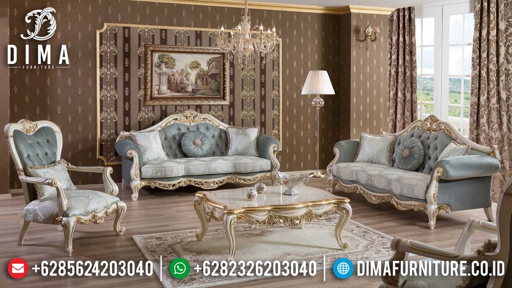 New Sofa Tamu Mewah Luxury Classic Turkish Salon Style Furniture Jepara TTJ-0984