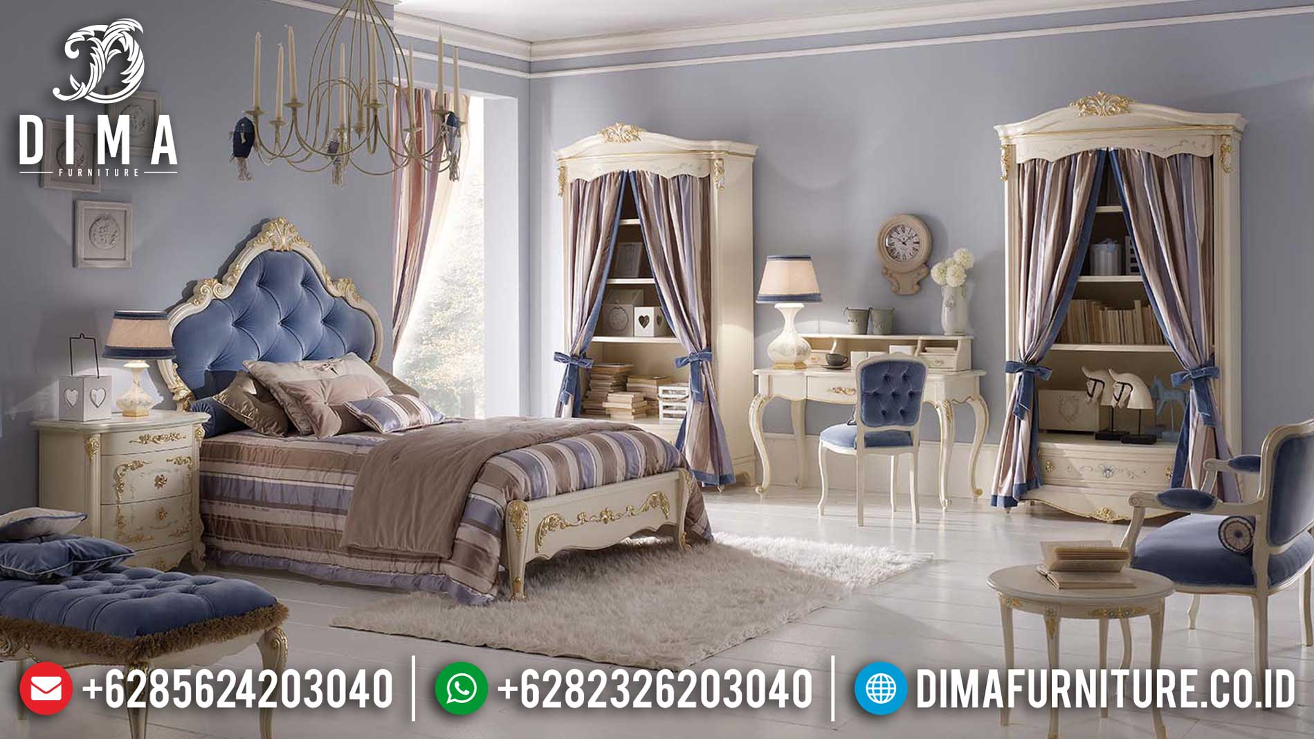 Harga Tempat Tidur Anak Ukiran Jepara Mewah Luxury Princes Room Design TTJ-1143