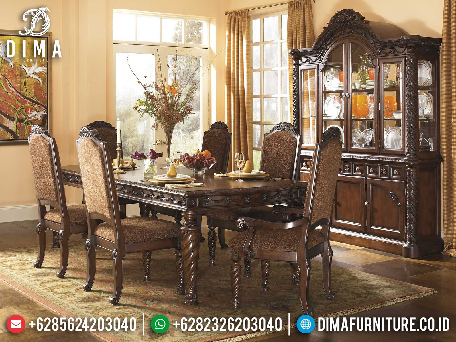 Jual Meja Makan Minimalis Jati Natural Classic Furniture Jepara Luxury TTJ-1311 Jual Meja Makan Minimalis Jati Natural Classic Furniture Jepara Luxury TTJ-1311
