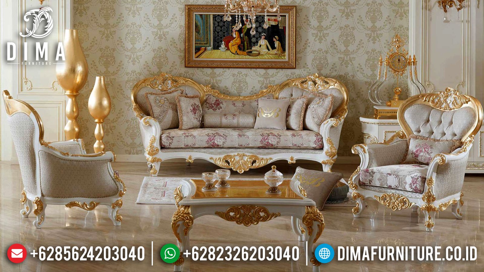 Epic Set Sofa Tamu Ukiran Jepara Luxury Golden Color Glossy Top Coat TTJ-1511 Epic Set Sofa Tamu Ukiran Jepara Luxury Golden Color Glossy Top Coat TTJ-1511