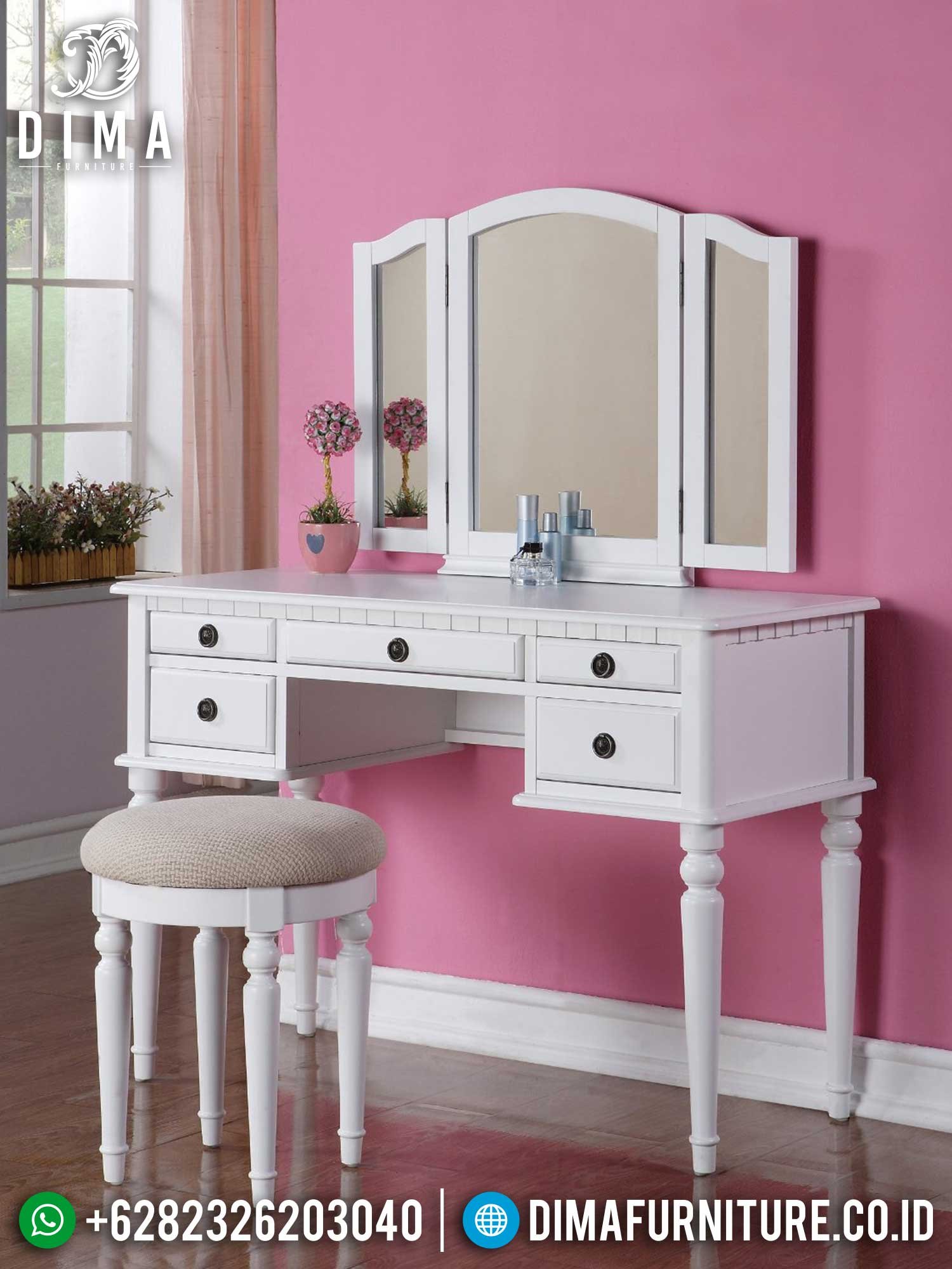 New Meja Rias Minimalis Putih Art Duco Best Quality Item TTJ-1411