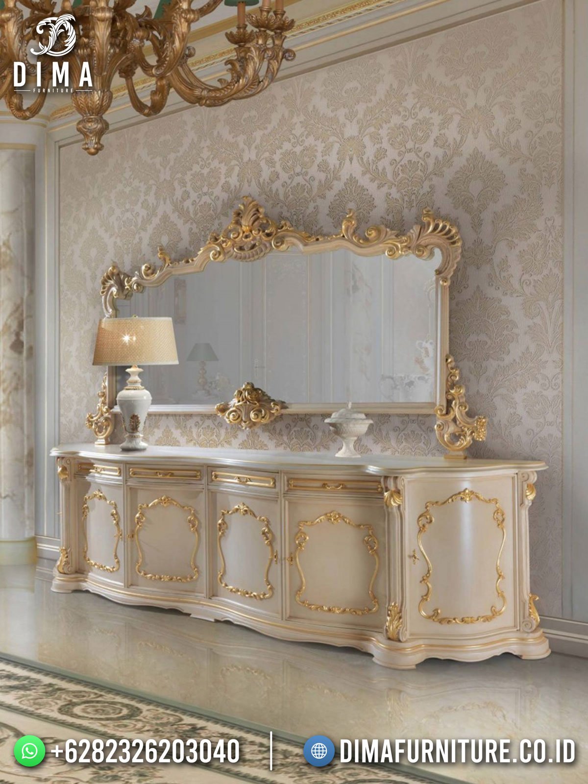 Elegant Set Meja Konsul Mewah Terbaru Luxury Carving TTJ-1705