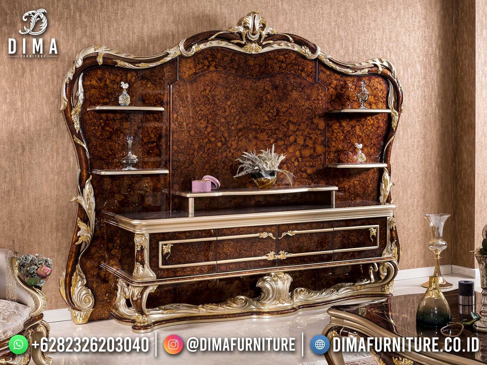 Bestseller Bufet Meja TV Mewah Jati Luxury Anastasia TTJ-2094