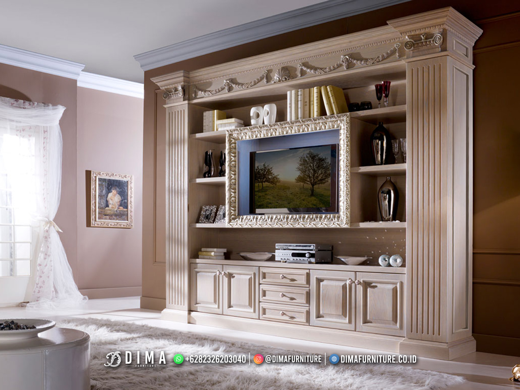 Flash Sale Bufet TV Jepara Terbaru Luxury Elegant Furniture Jakarta TTJ-2403