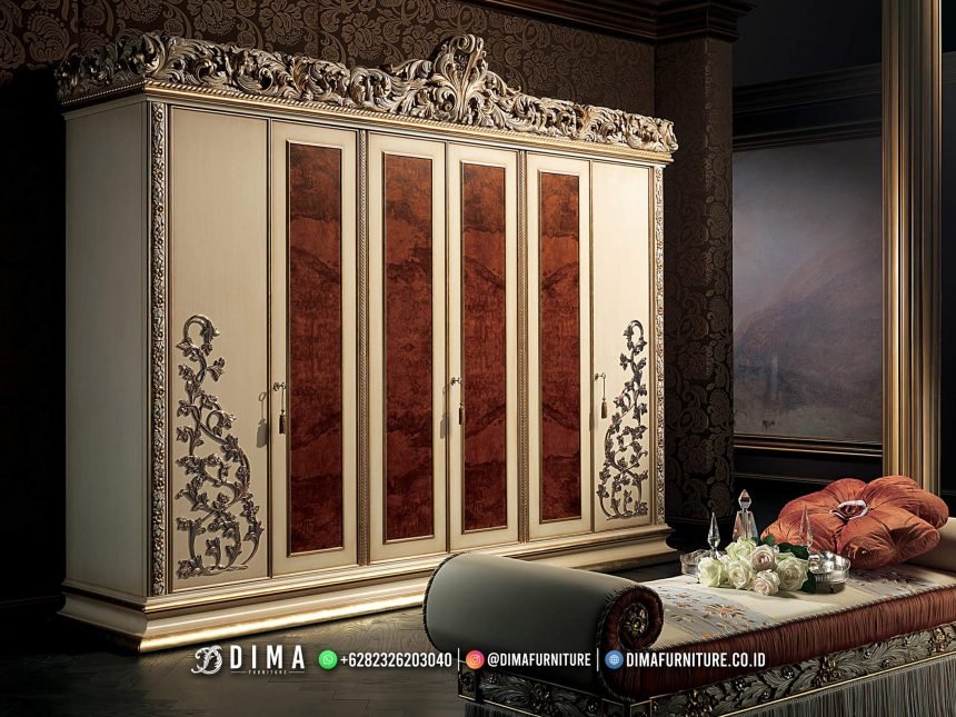 Lemari Pakaian Mewah Jati Terbaru Glamours Color Furniture Jepara TTJ-2517