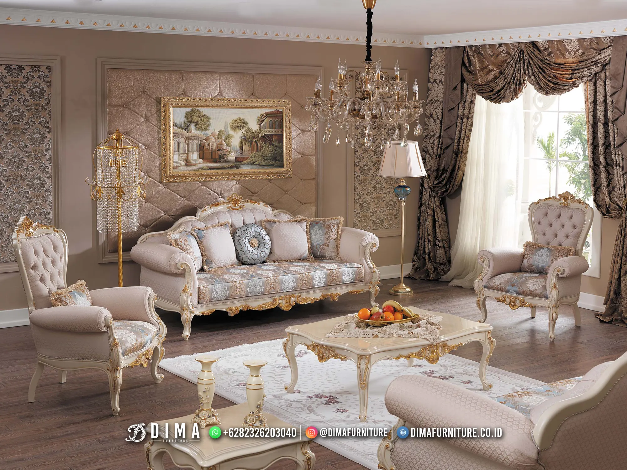 Namira Luxury Sofa Tamu Mewah Terbaru, Kursi Ukir Modern Jepara TTJ-2646