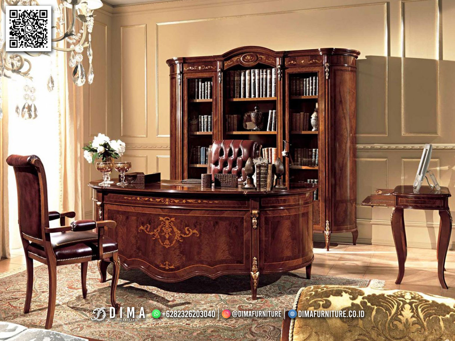 Set Meja Kantor Mewah Luxury Glossy Color Italian Style TTJ2835