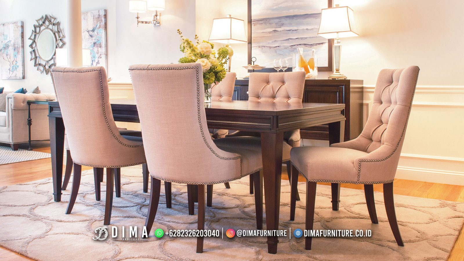 Interior Ruang Makan Minimalis Jati Coklat Tua Jepara TTJ2859